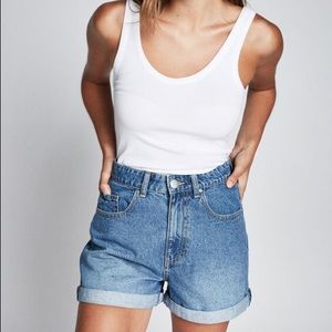 High Rise Flashback Denim Shorts